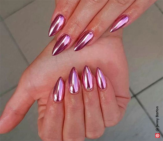 Metallic Pink Nails