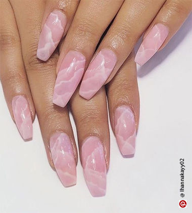 nail art for pink nails - pink quartz nails