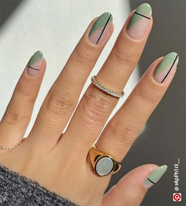woman with lines on her nails