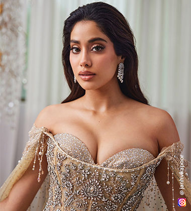 Janvhi Kapoor in a diamond-studded gown at the Ambani wedding