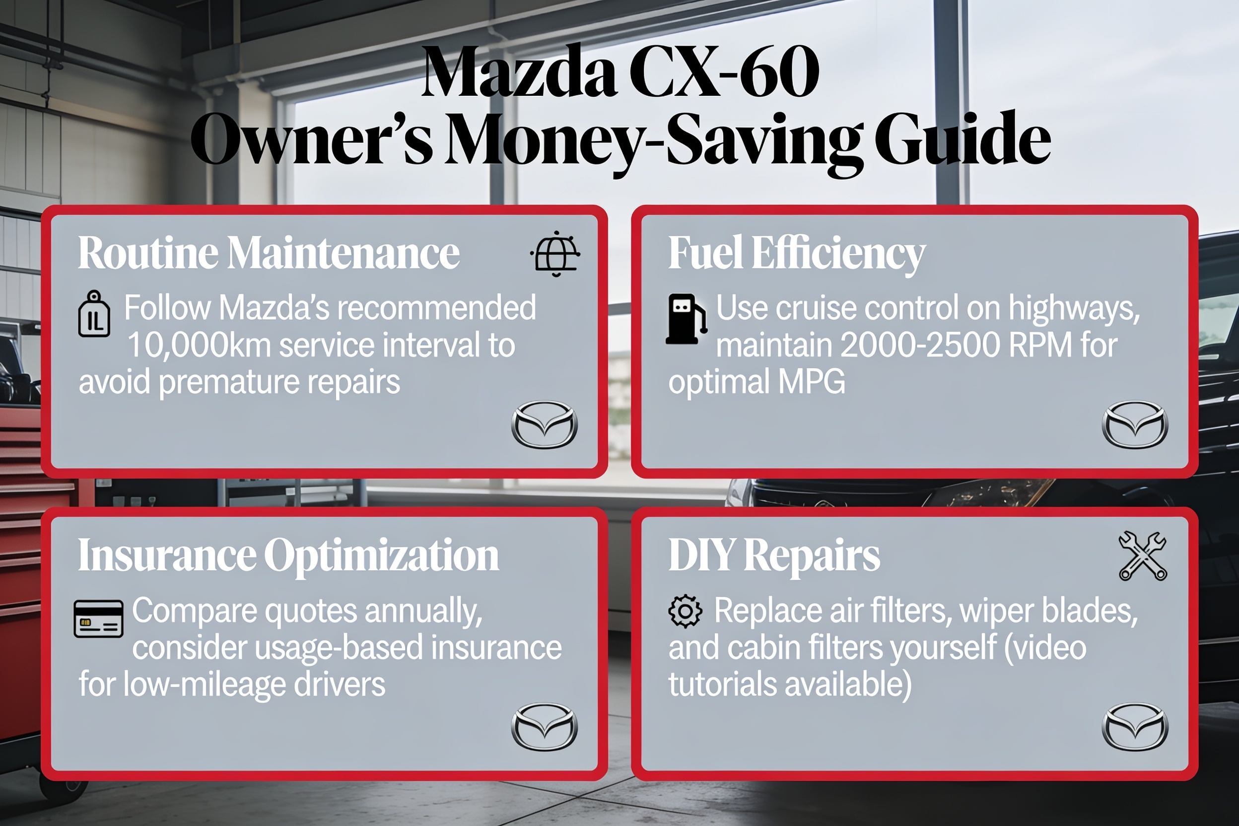 Money-saving tips for Mazda CX-60 owners